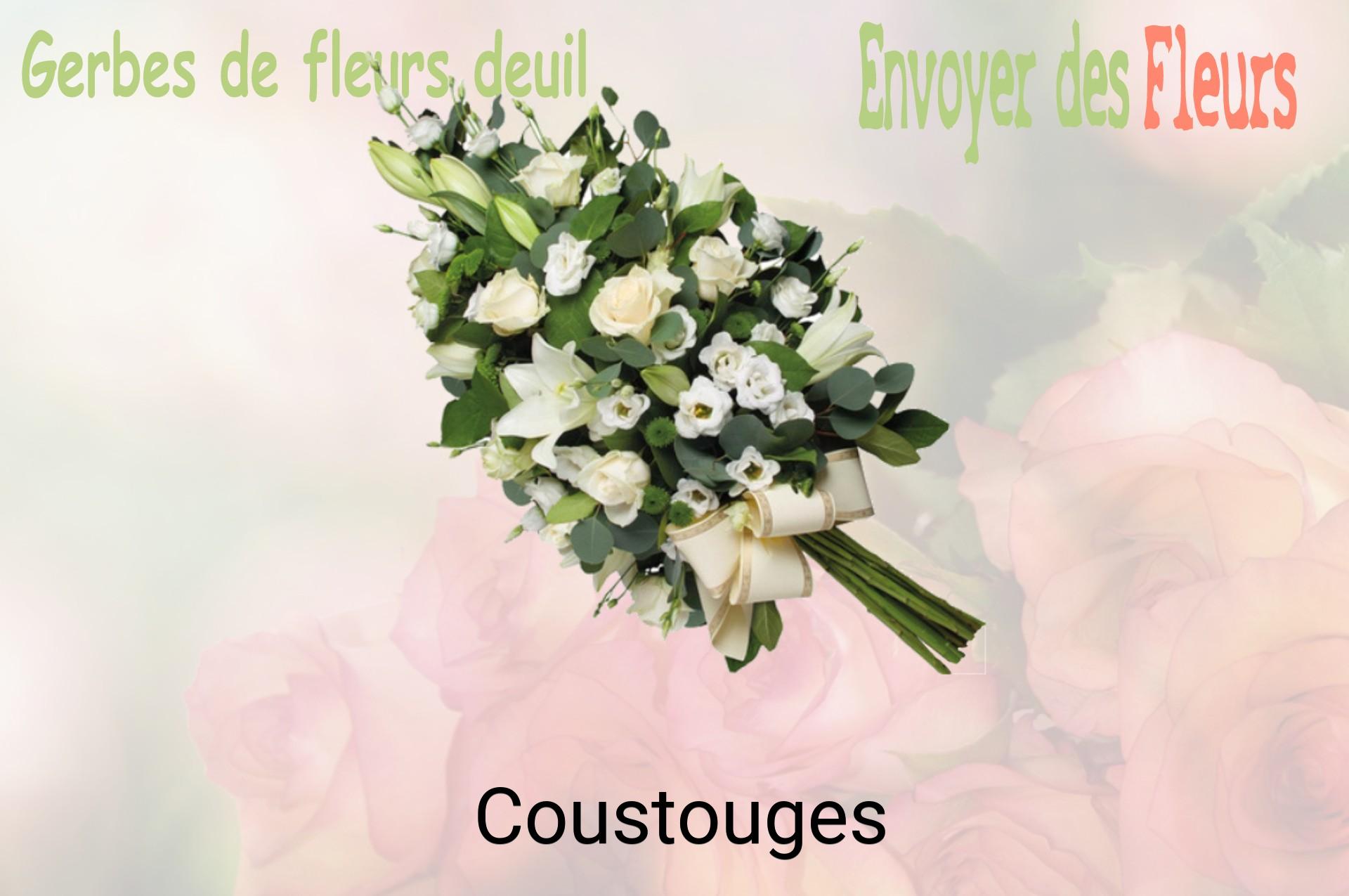 Gerbe de fleurs de deuil livrée à Coustouges